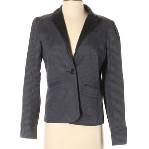 Marc by Marc Jacobs Chic Versatile Gray Striped Blazer with Contrast Collar Sz 8